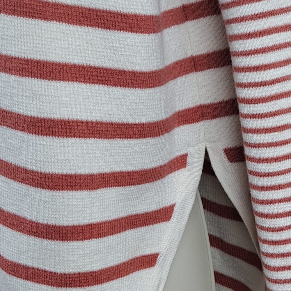 Madewell Breton Stripe Curved Hem Sweater Side Slit Relaxed Fit XS - Picture 5 of 8